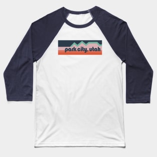 Park City Mountain Stripes Pinks Baseball T-Shirt